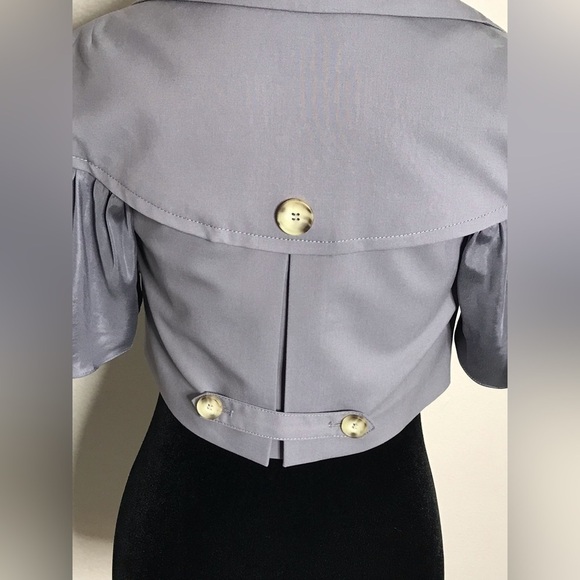 🌞Bebe Short Silk Sleeve Gray Jacket Top 4 - Picture 7 of 15
